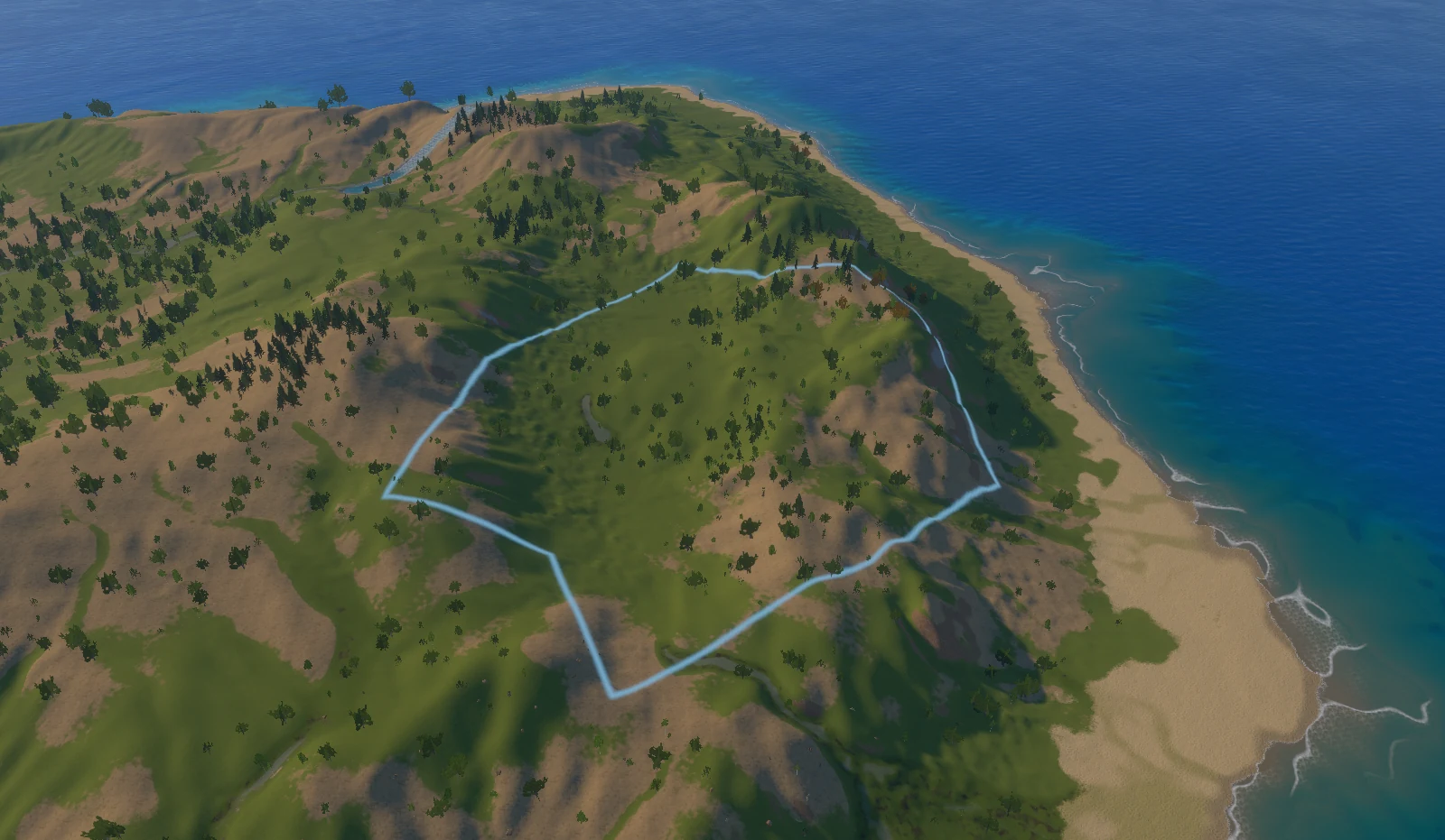 Selected area before the pine forest prompt
